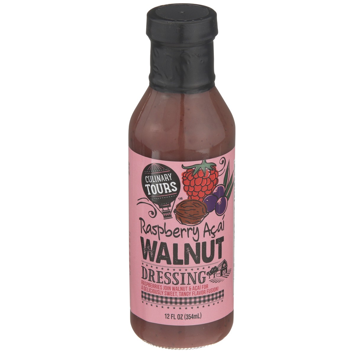 slide 1 of 9, Culinary Tours Pourable Dressing Raspberry Acai Walnut, 12 fl oz