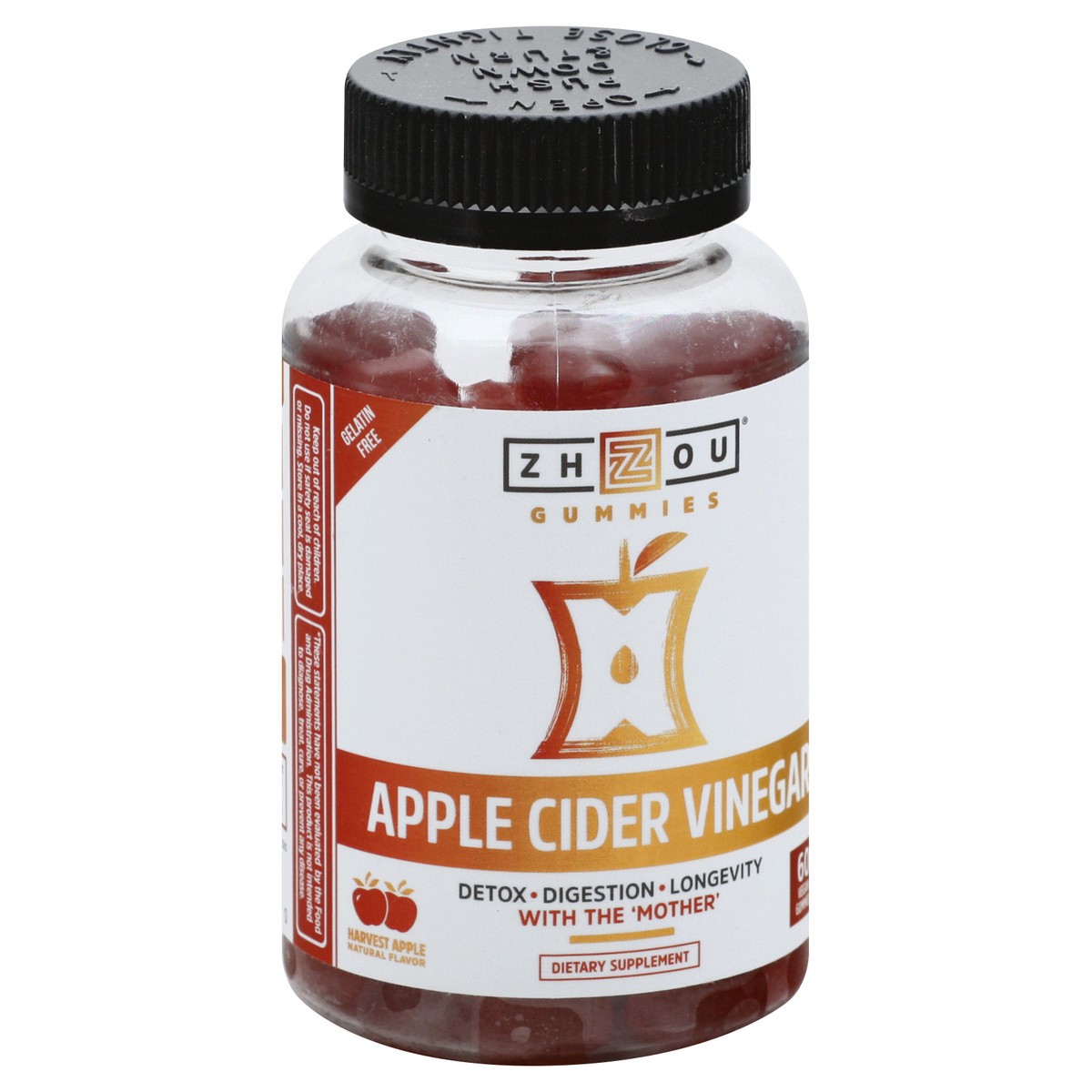 slide 2 of 9, Zhou Vegan Gummies Harvest Apple Apple Cider Vinegar 60 ea, 1 ct