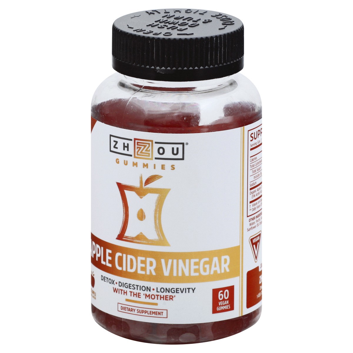 slide 3 of 9, Zhou Vegan Gummies Harvest Apple Apple Cider Vinegar 60 ea, 1 ct