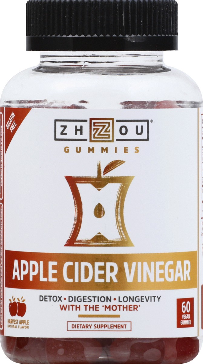 slide 8 of 9, Zhou Vegan Gummies Harvest Apple Apple Cider Vinegar 60 ea, 1 ct