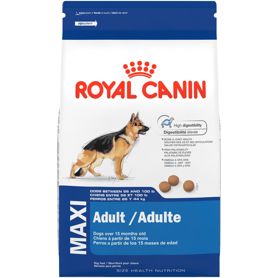 slide 1 of 9, Royal Canin Size Health Nutrition Maxi Adult Dry Dog Food, 35 lb