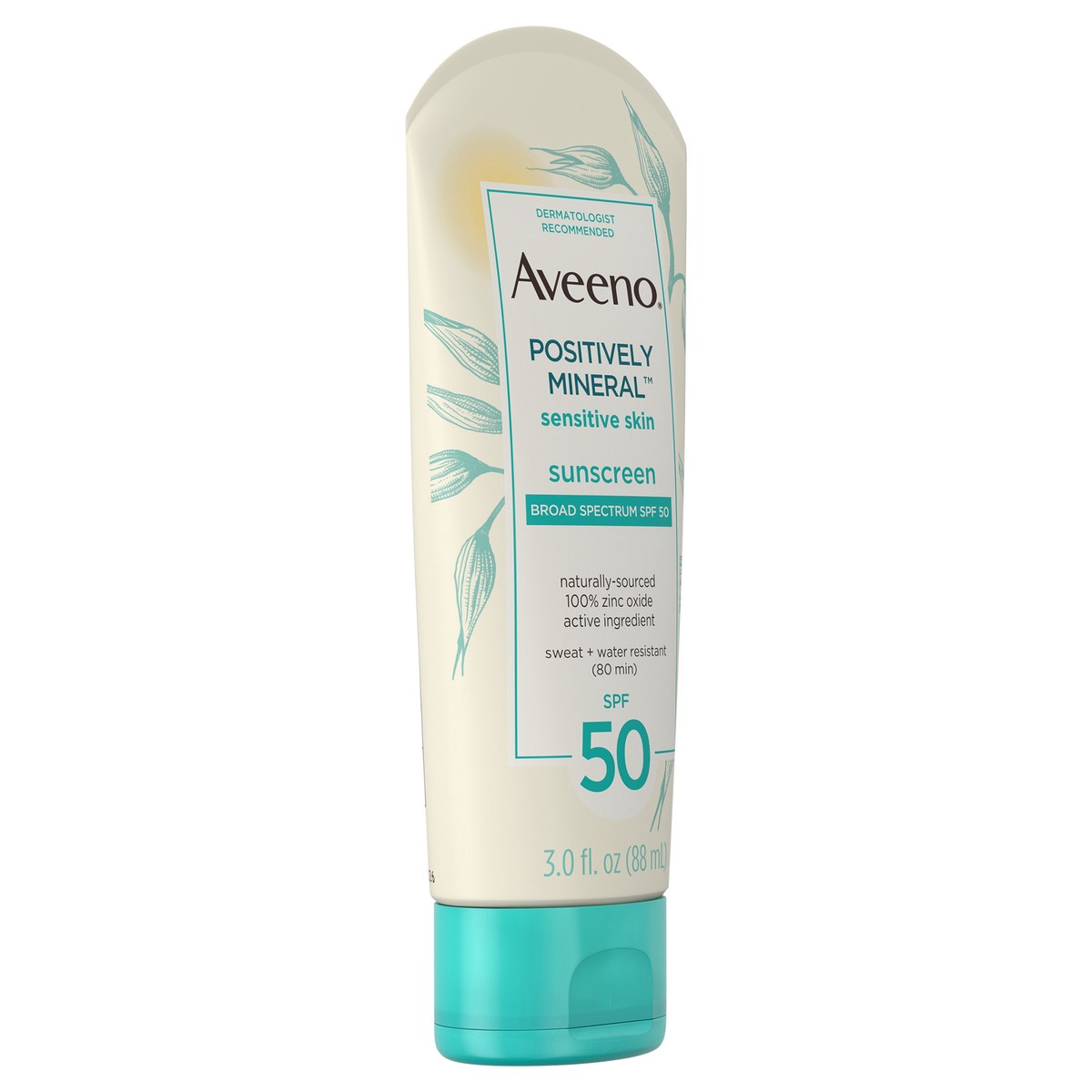 slide 4 of 7, Aveeno Positively Mineral Sensitive Sunscreen Lotion Spf 50, 3 Oz, 3 oz