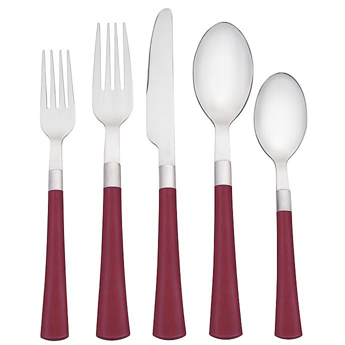 slide 1 of 2, Noritake Colorwave Flatware Place Setting - Raspberry, 5 ct