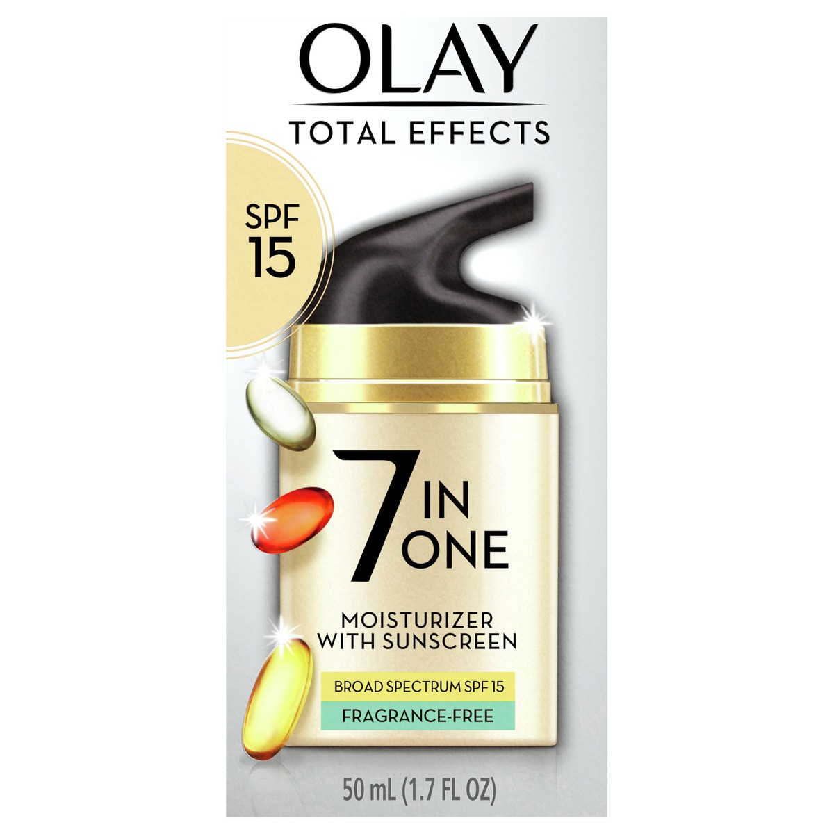 slide 1 of 19, Olay Total Effects Face Moisturizer SPF 15, Fragrance-Free, 1.7 fl oz, 50 fl oz