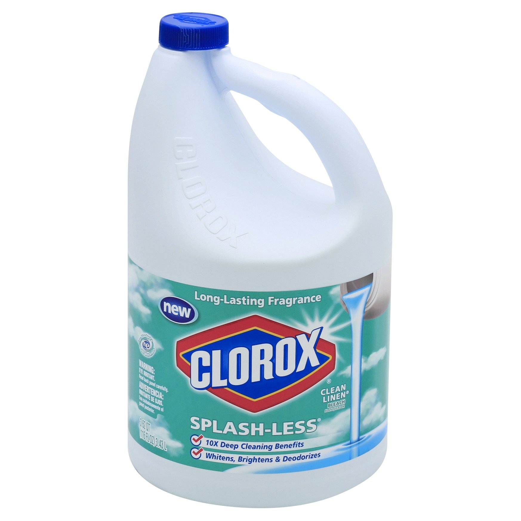 slide 1 of 7, Clorox Splash-Less Bleach, Clean Linen Scent, 116 oz