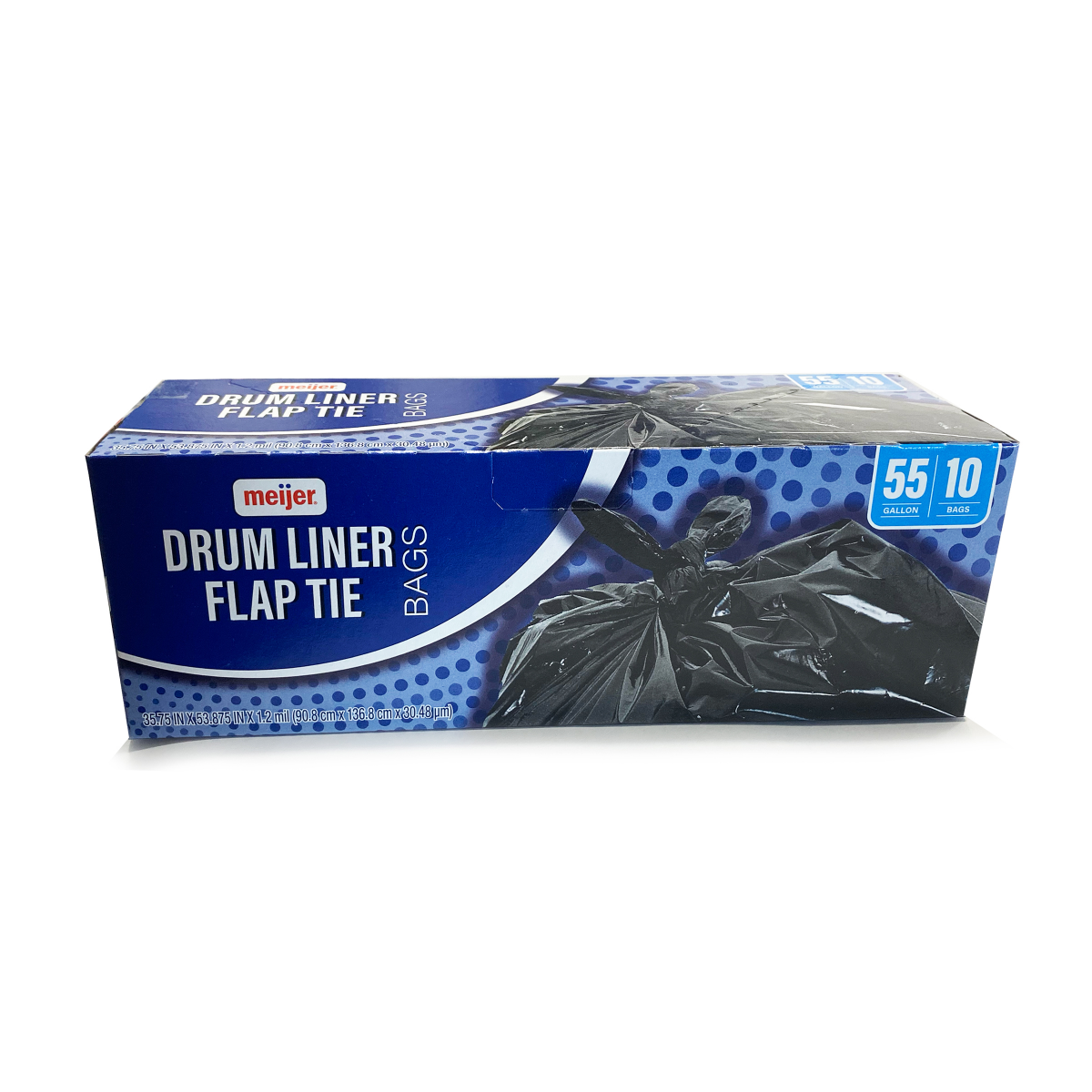 slide 1 of 5, Meijer Drum Liner Flap Tie Bags, 55 gal, 10 ct