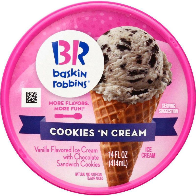 slide 3 of 6, Baskin-Robbins Baskin Robbins Cookies & Cream Ice Cream, 14 oz