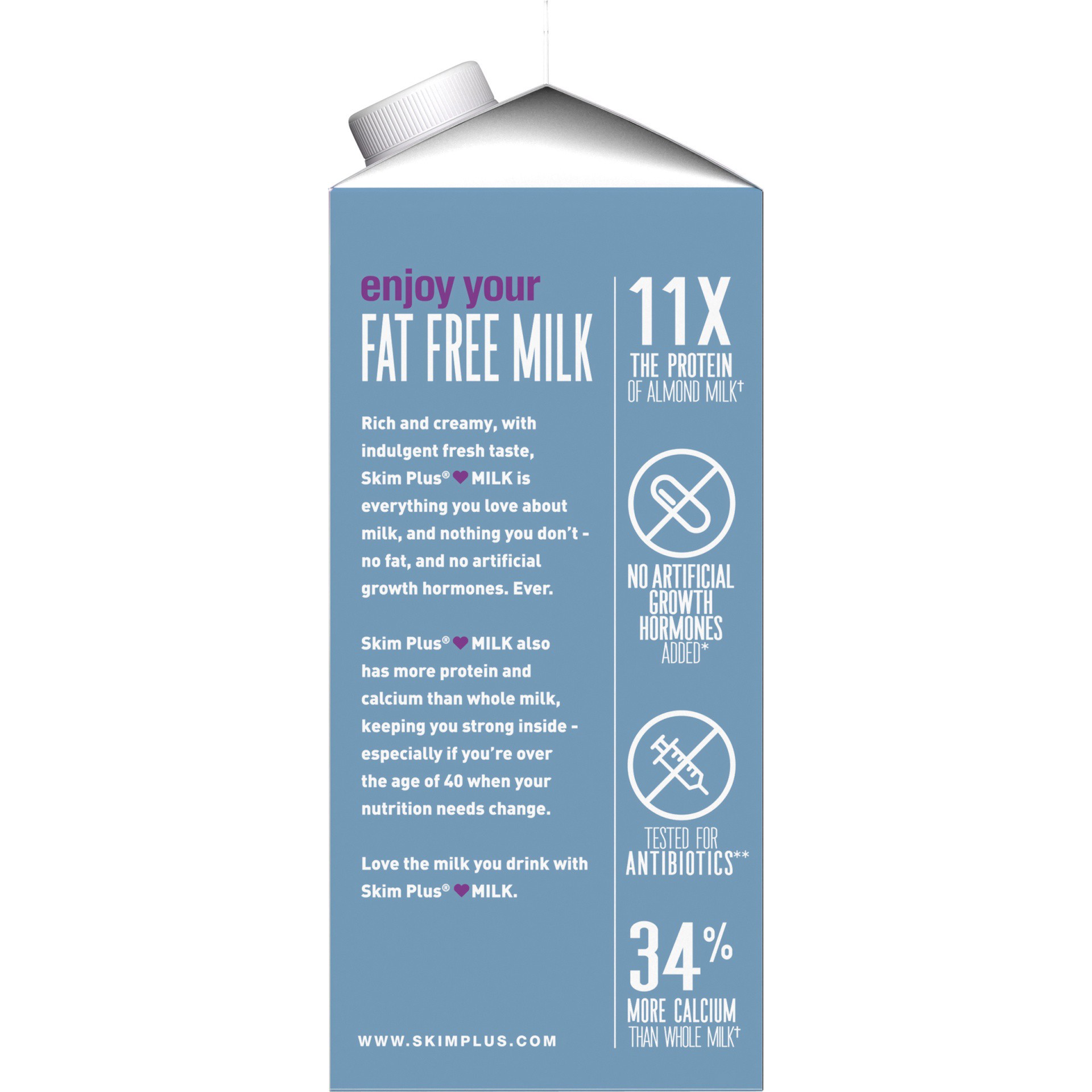 slide 7 of 8, Skim Plus Milk, Fat Free, 64 fl oz