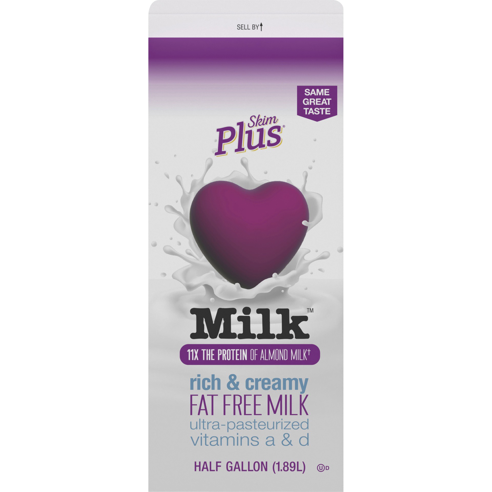 slide 8 of 8, Skim Plus Milk, Fat Free, 64 fl oz