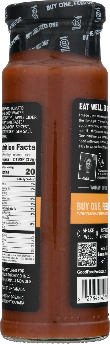 slide 4 of 9, Good Food For Good No Added Sugar Organic Sweet & Spicy BBQ Sauce 9.5 oz, 9.5 oz