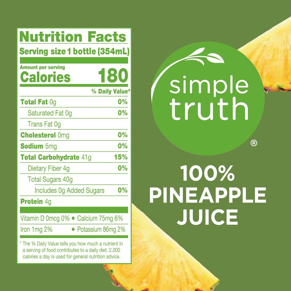 slide 2 of 4, Simple Truth 100% Pineapple Juice - 12 fl oz, 12 fl oz