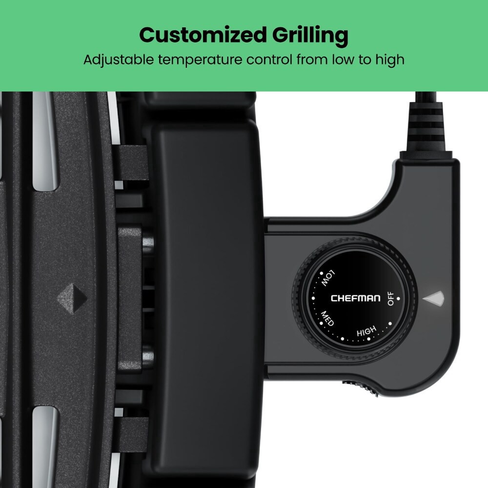 slide 4 of 6, Chefman Smokeless Indoor Electric Grill Adjustable Temperature Control, 1 ct