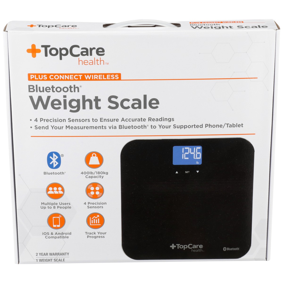slide 1 of 8, TopCare Plus Connect Wireless Bluetooth Weight Scale, 1 ct