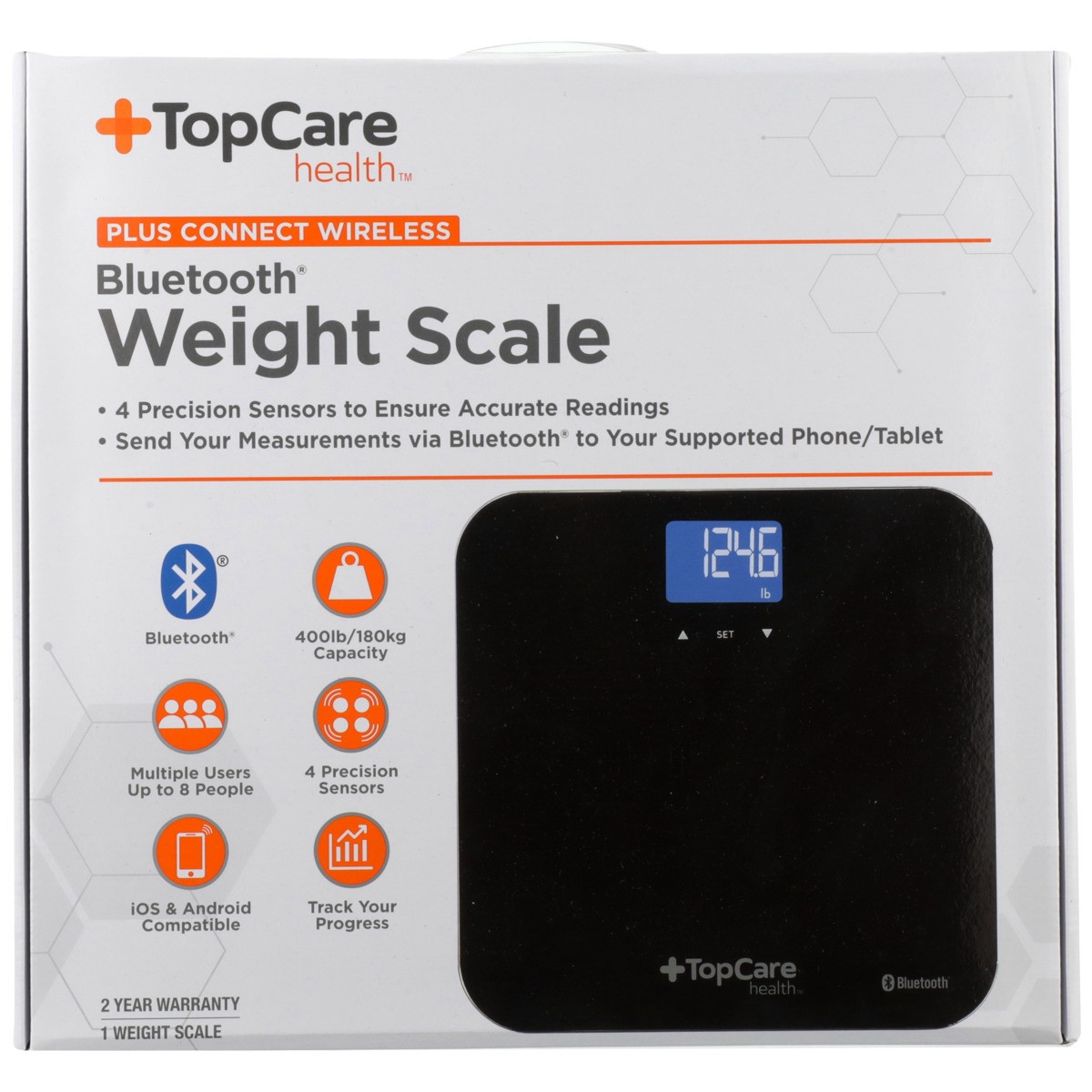 slide 3 of 8, TopCare Plus Connect Wireless Bluetooth Weight Scale, 1 ct