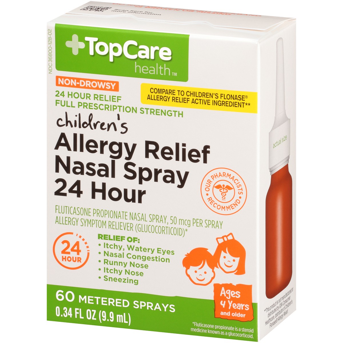 slide 5 of 11, TopCare Non-drowsy Full Prescription Strength Children's Allergy Relief Fluticasone Propionate (glucocorticoid) 50 Mcg Allergy Symptom Reliever Nasal Metered Sprays, 0.34 fl oz