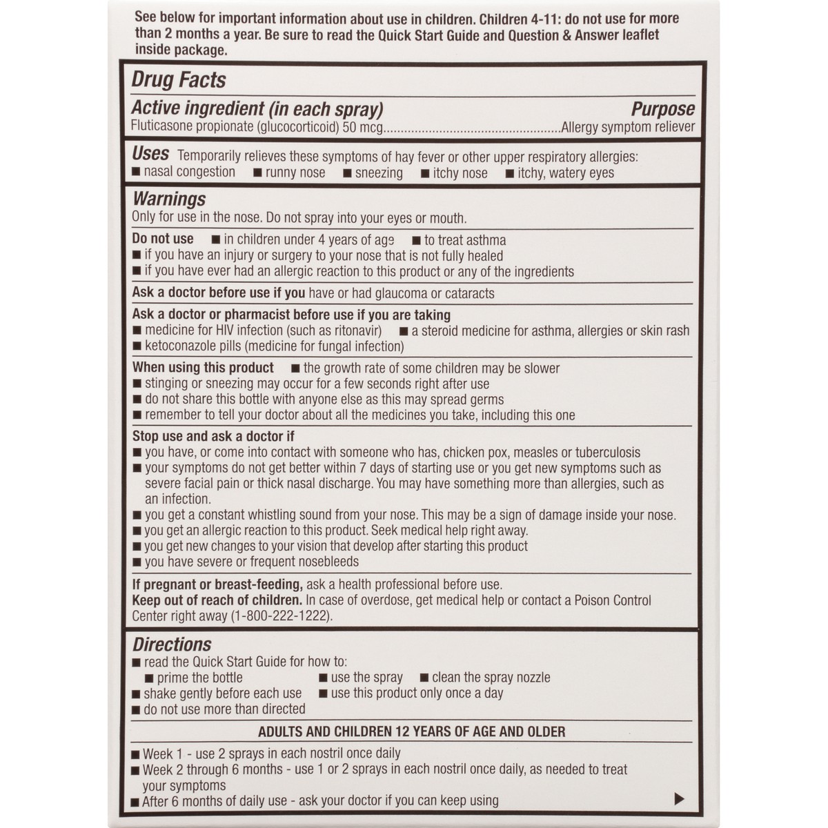 slide 6 of 11, TopCare Non-drowsy Full Prescription Strength Children's Allergy Relief Fluticasone Propionate (glucocorticoid) 50 Mcg Allergy Symptom Reliever Nasal Metered Sprays, 0.34 fl oz