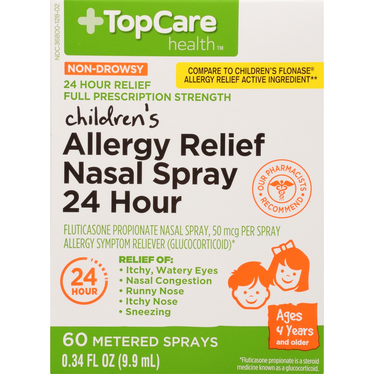 slide 7 of 11, TopCare Non-drowsy Full Prescription Strength Children's Allergy Relief Fluticasone Propionate (glucocorticoid) 50 Mcg Allergy Symptom Reliever Nasal Metered Sprays, 0.34 fl oz