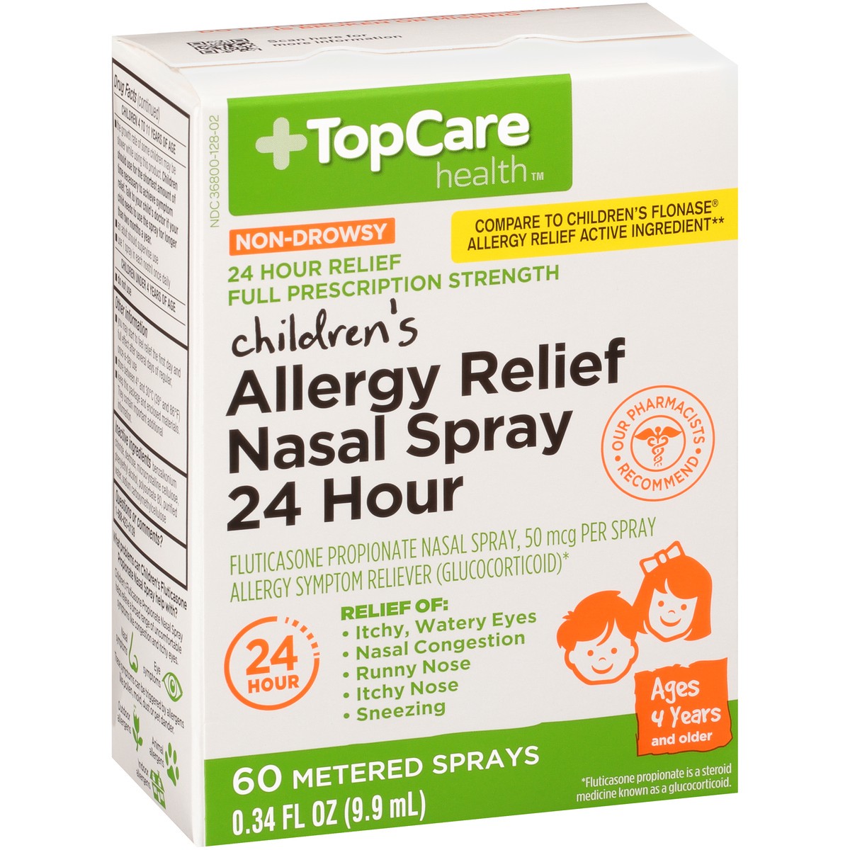 slide 10 of 11, TopCare Non-drowsy Full Prescription Strength Children's Allergy Relief Fluticasone Propionate (glucocorticoid) 50 Mcg Allergy Symptom Reliever Nasal Metered Sprays, 0.34 fl oz