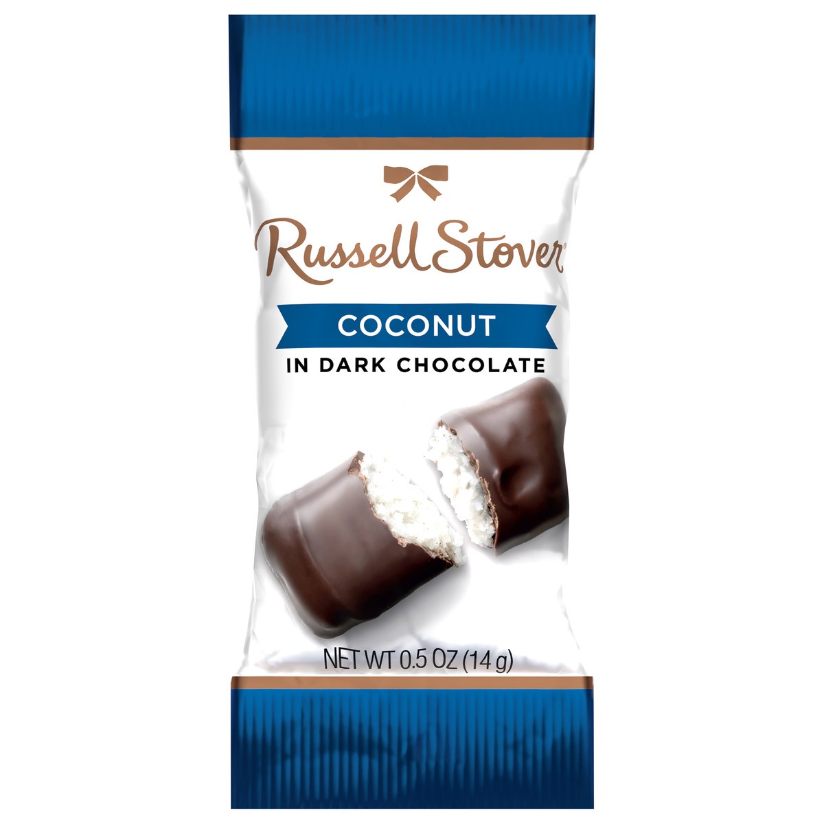 slide 10 of 12, Russell Stover Coconut Dark Chocolate, 0.5 oz