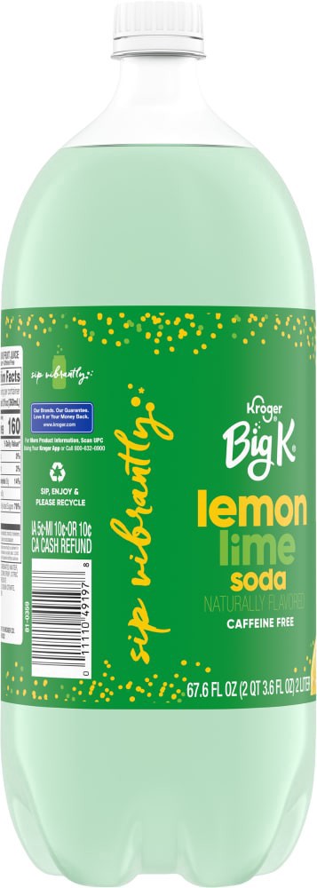 slide 4 of 4, Big K Caffeine Free Lemon Lime Soda - 2 liter, 2 liter