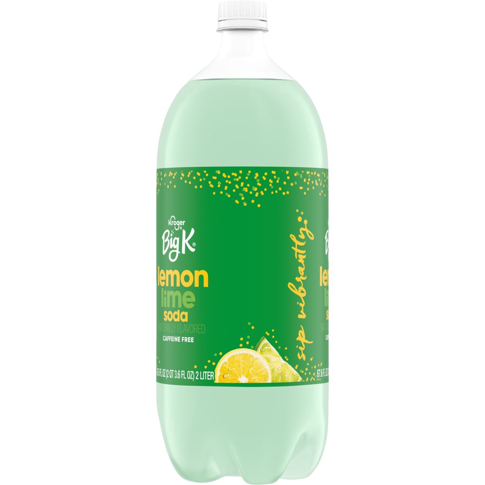 slide 2 of 4, Big K Caffeine Free Lemon Lime Soda - 2 liter, 2 liter