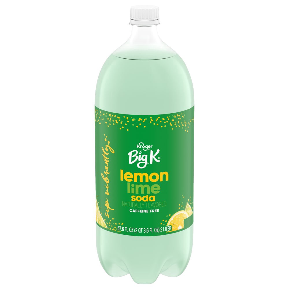 slide 1 of 4, Big K Caffeine Free Lemon Lime Soda - 2 liter, 2 liter