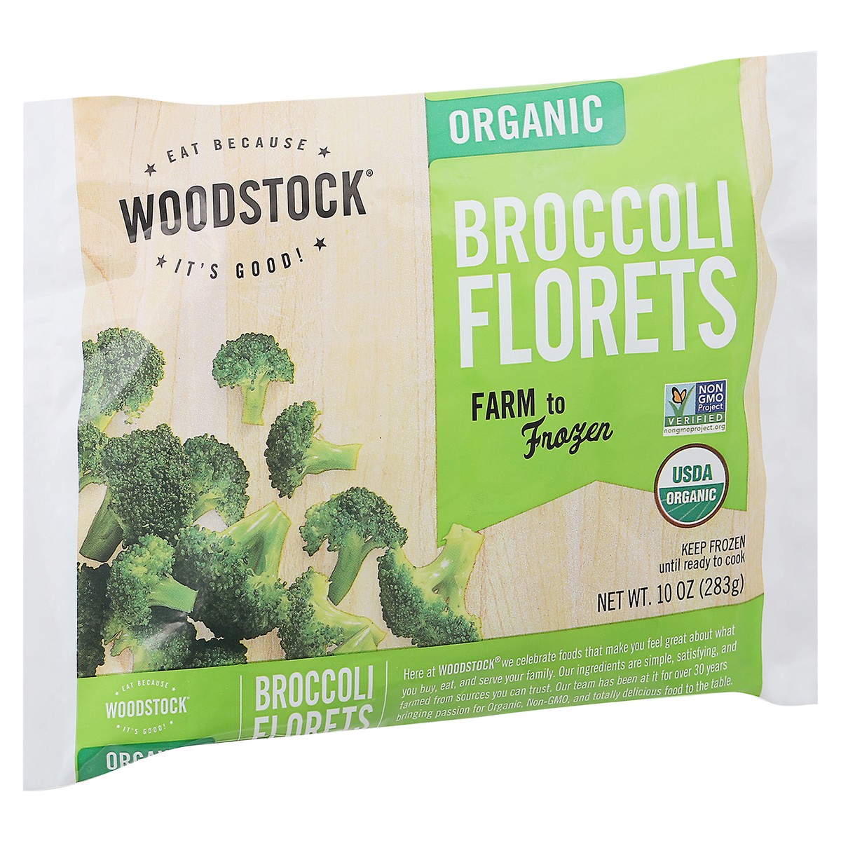 slide 6 of 14, Woodstock Organic Broccoli Florets 10 oz, 10 oz