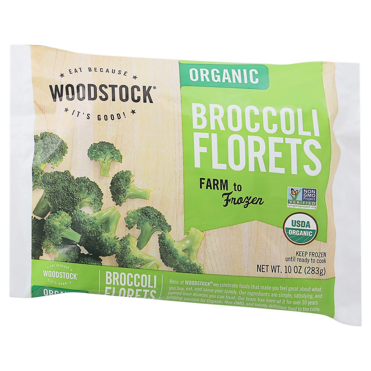 slide 8 of 14, Woodstock Organic Broccoli Florets 10 oz, 10 oz