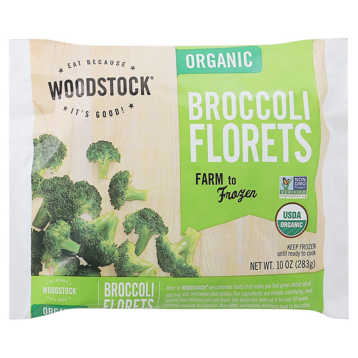 slide 9 of 14, Woodstock Organic Broccoli Florets 10 oz, 10 oz