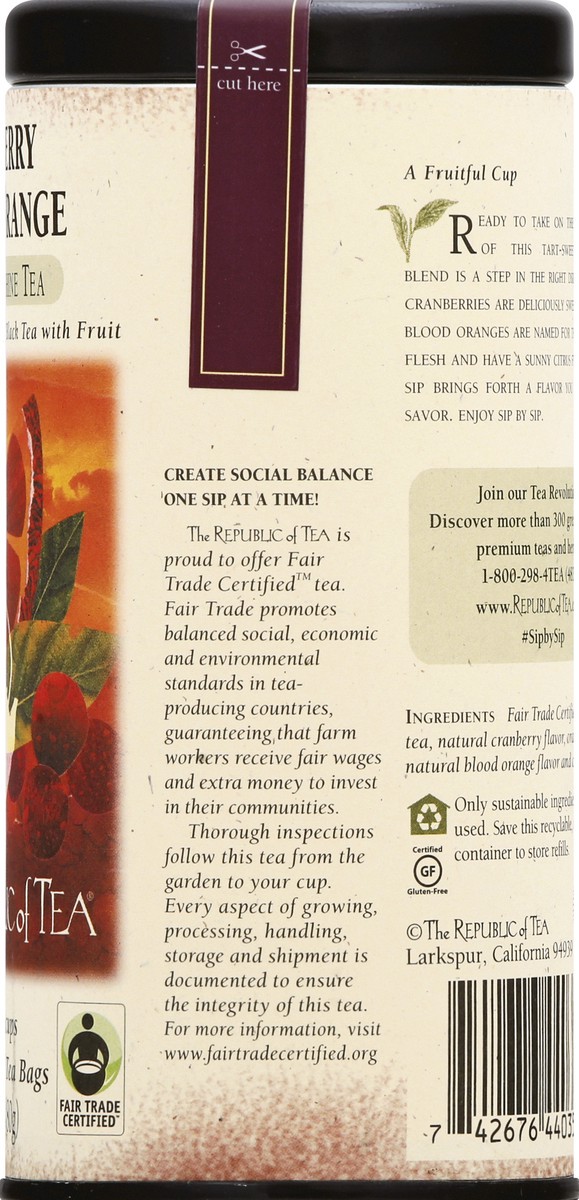 slide 7 of 12, The Republic of Tea Bags Endless Sunshine Cranberry Blood Orange Black Tea - 50 ct, 50 ct