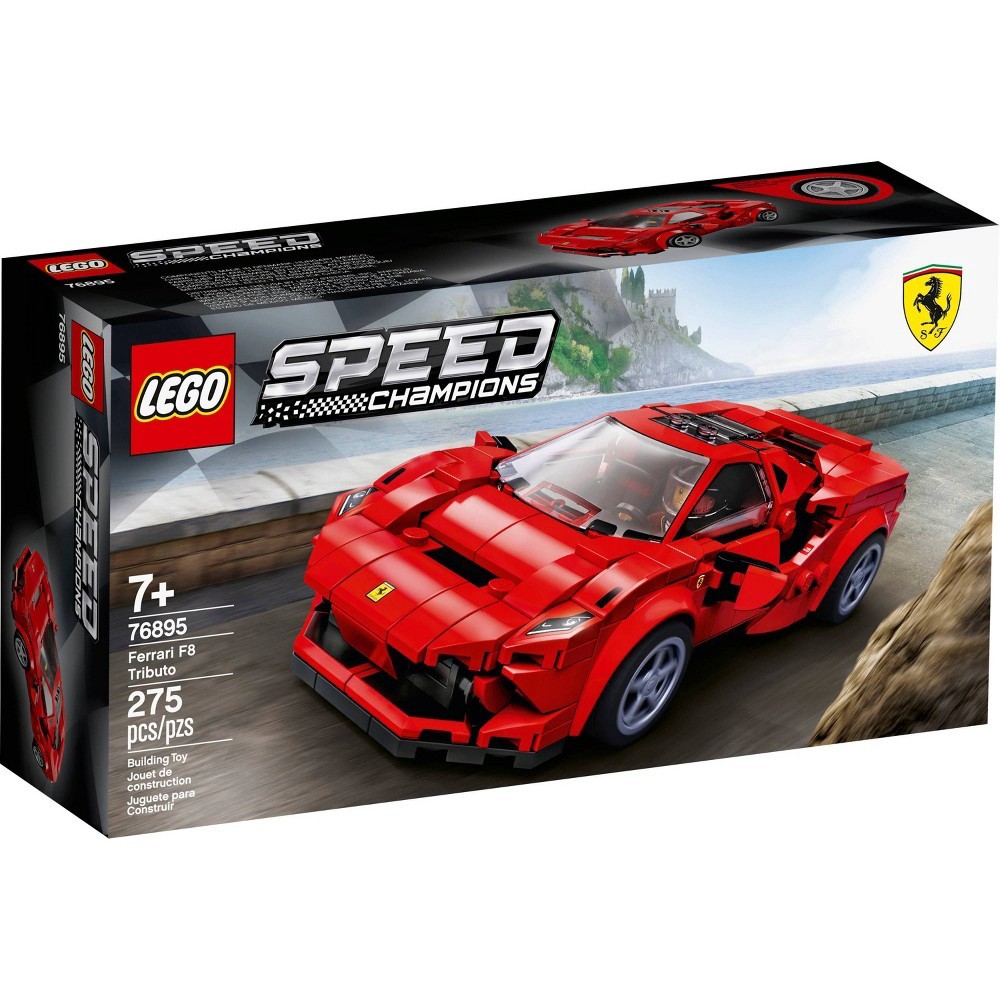 slide 4 of 7, LEGO Speed Champions Ferrari F8 Tributo Toy Cars Building Kit 76895, 1 ct