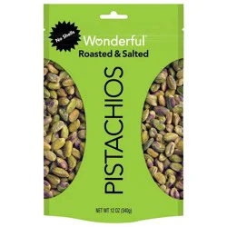 Wonderful Pistachios, No Shells Roasted & Salted Nuts, 12 Ounce Bag
