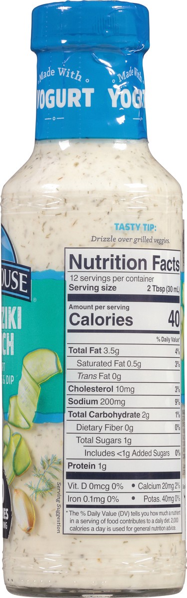 slide 3 of 7, Litehouse Tzatziki Ranch Yogurt Dressing & Dip 12 fl oz, 12 fl oz