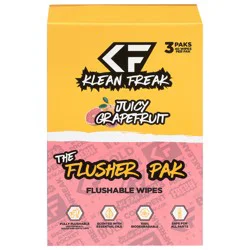 Klean Freak Flushable Juicy Grapefruit Wipes The Flusher Pak - 3 pk