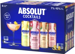 Absolut Ready to Drink Variety Pack, 8 Pack, 12 oz Cans, 17 Proof
