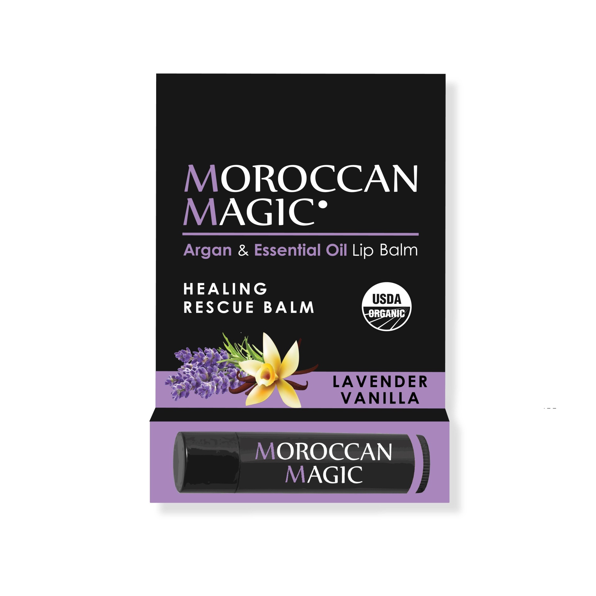 slide 1 of 4, Moroccan Magic Lip Balm - Lavender Vanilla, 0.15 oz