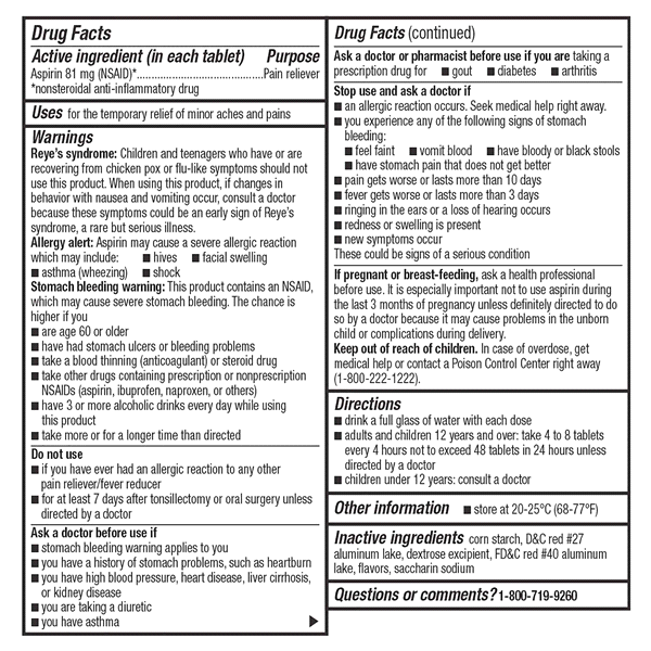 slide 20 of 29, Meijer Aspirin Cherry Chew Tablets, 81mg, 36 ct, 3 ct