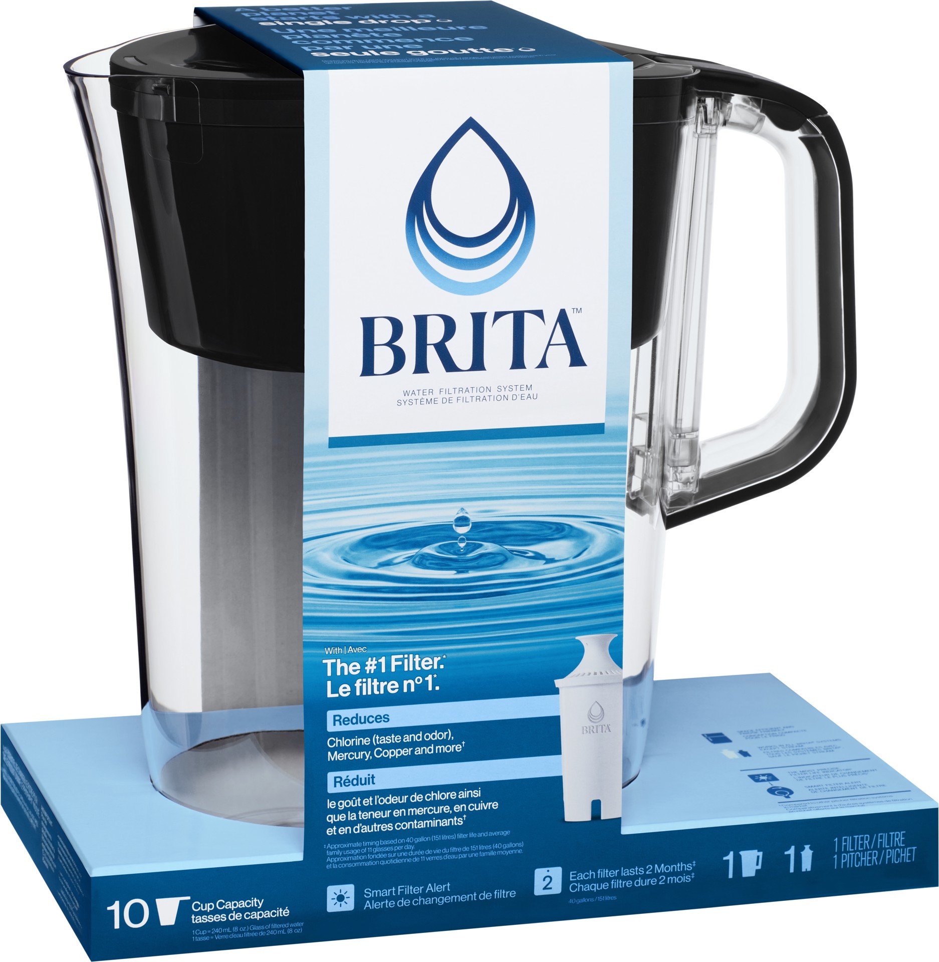 slide 5 of 5, Brita Tahoe Large Water Filter Water Pitcher, 10-Cup, 1 ct
