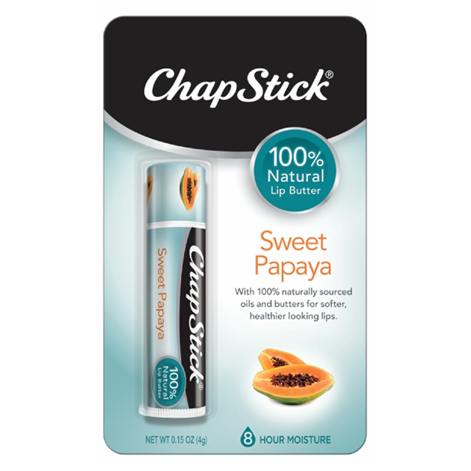 slide 1 of 6, ChapStick Sweet Papaya 100% Natural Lip Butter Tube - 0.15 Oz, 0.15 oz