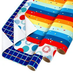 American Greetings Starburst Grid Multi-Roll Wrap, 75 sq. ft.