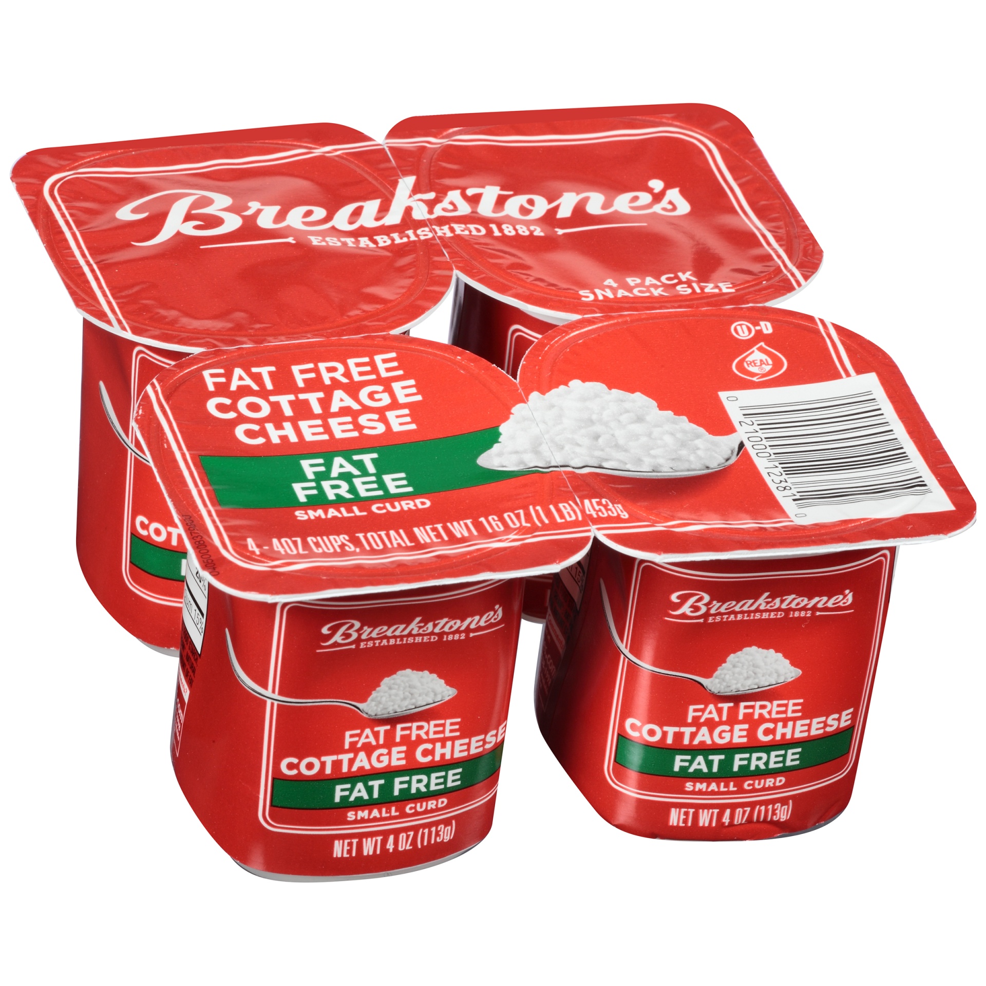 slide 2 of 6, Breakstone's Fat Free Small Curd Cottage Cheese Blister Pack, 4 ct; 4 oz