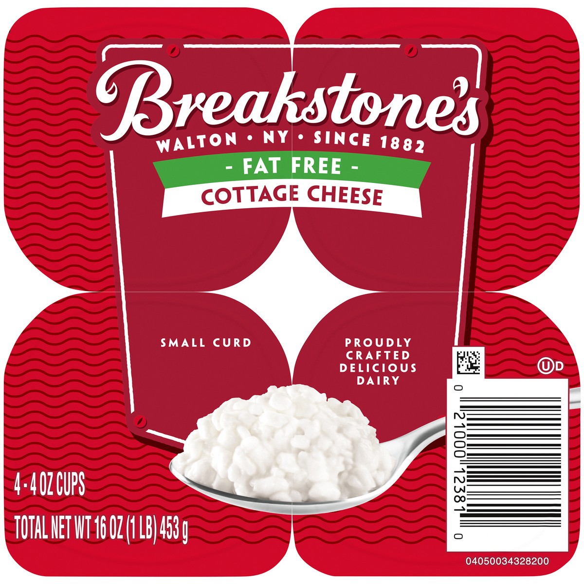 slide 13 of 14, Breakstone's Fat Free Small Curd Cottage Cheese 4-4 oz. Cups, 16 oz