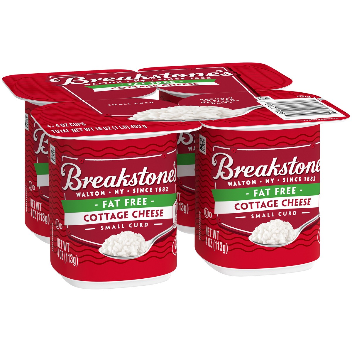 slide 7 of 14, Breakstone's Fat Free Small Curd Cottage Cheese 4-4 oz. Cups, 16 oz