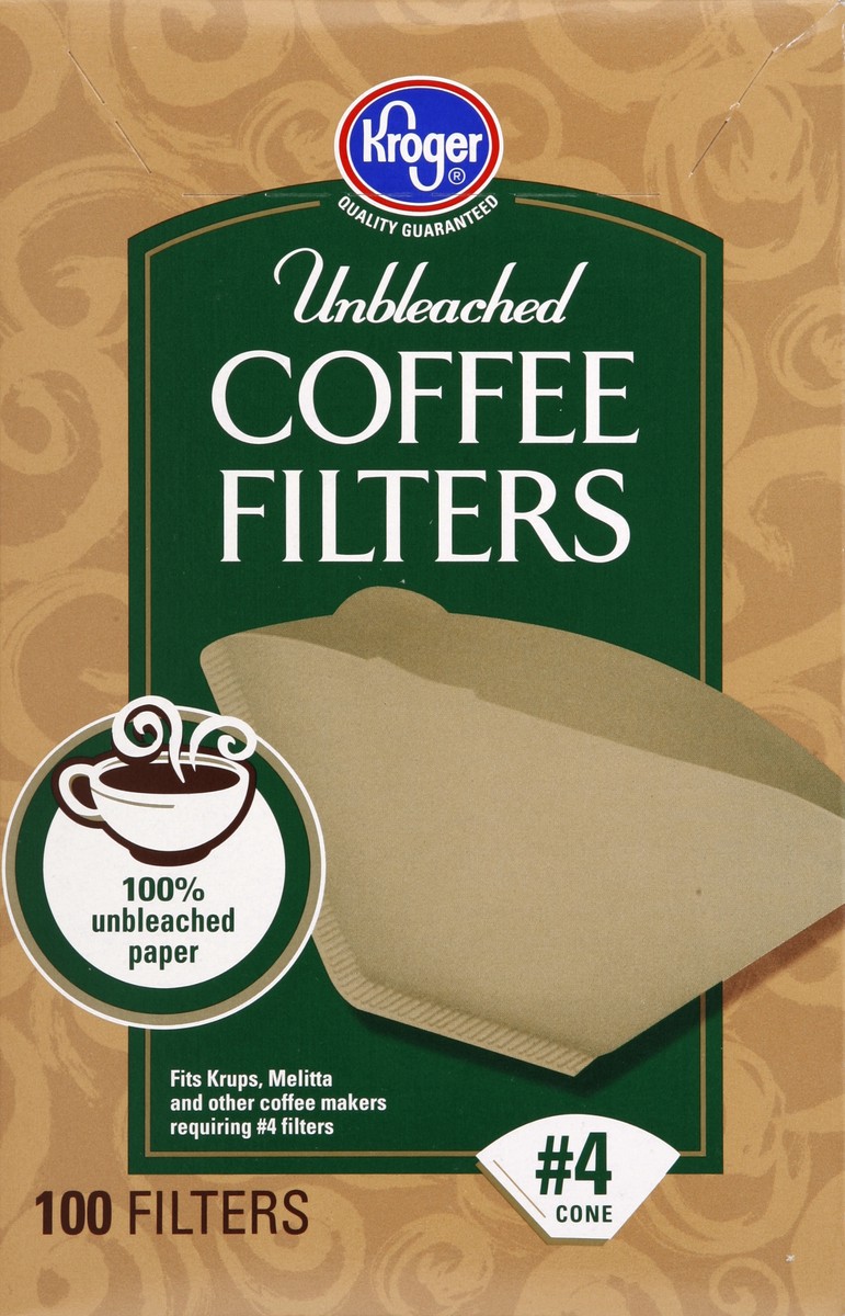 slide 4 of 5, Kroger Unbleached Coffee Filters - 100 ct, 100 ct