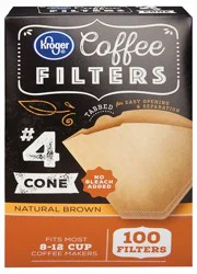 Kroger Unbleached Coffee Filters - 100 ct