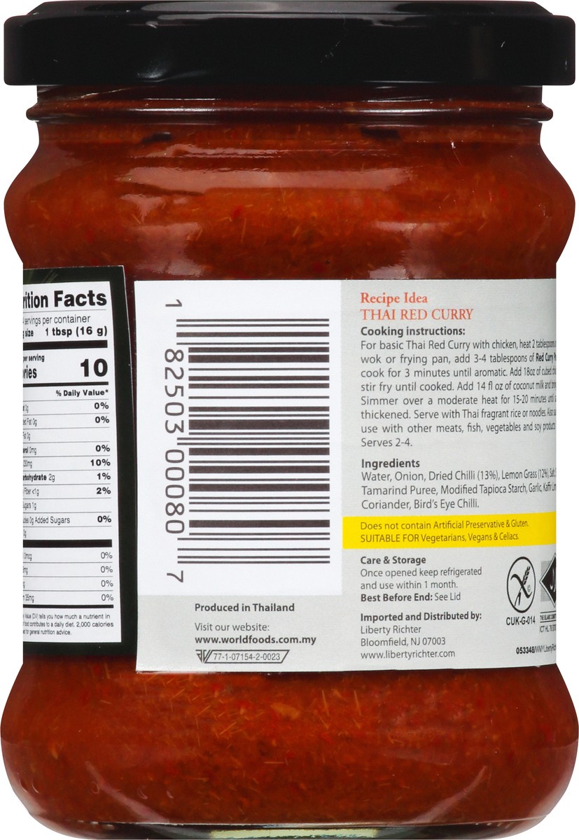 slide 9 of 12, World Foods Hot Thai Red Curry Paste 7.8 oz, 7.8 oz