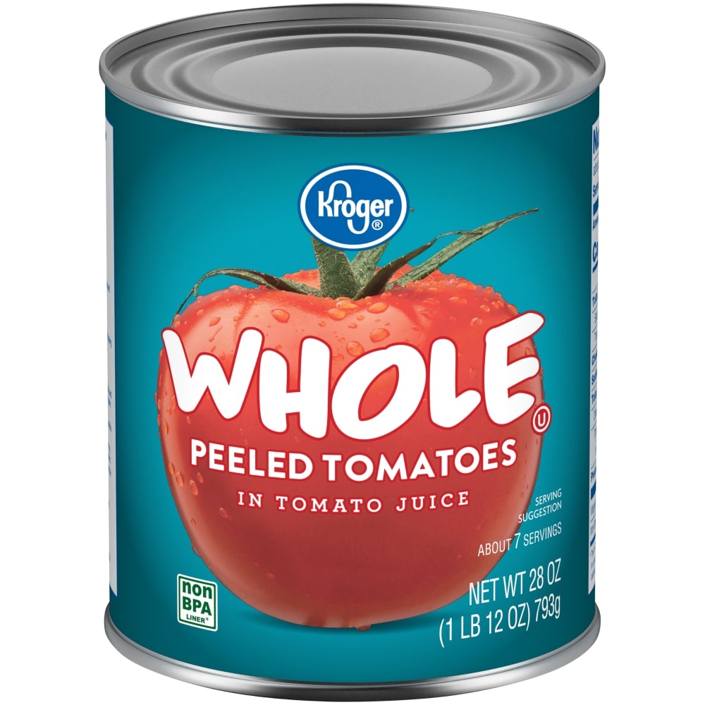 slide 1 of 1, Kroger Whole Peeled Tomatoes In Tomato Juice, 28 oz