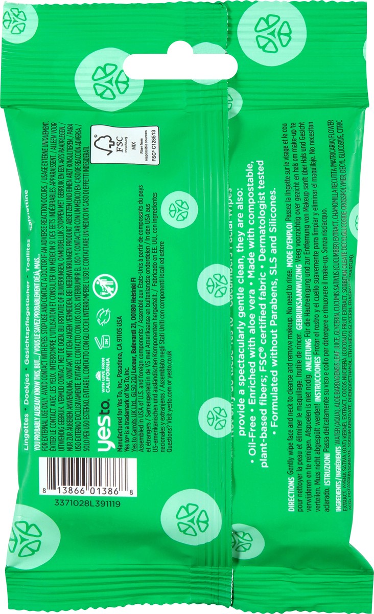 slide 5 of 9, Yes to Cucumbers Calming Facial Wipes 10 ea, 10 ct