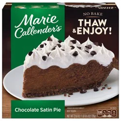 Marie Callender's Chocolate Satin Pie, Thaw & Enjoy Frozen Dessert, 25.6 oz.