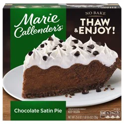 Marie Callender's Chocolate Satin Pie, Thaw & Enjoy Frozen Dessert, 25.6 oz.